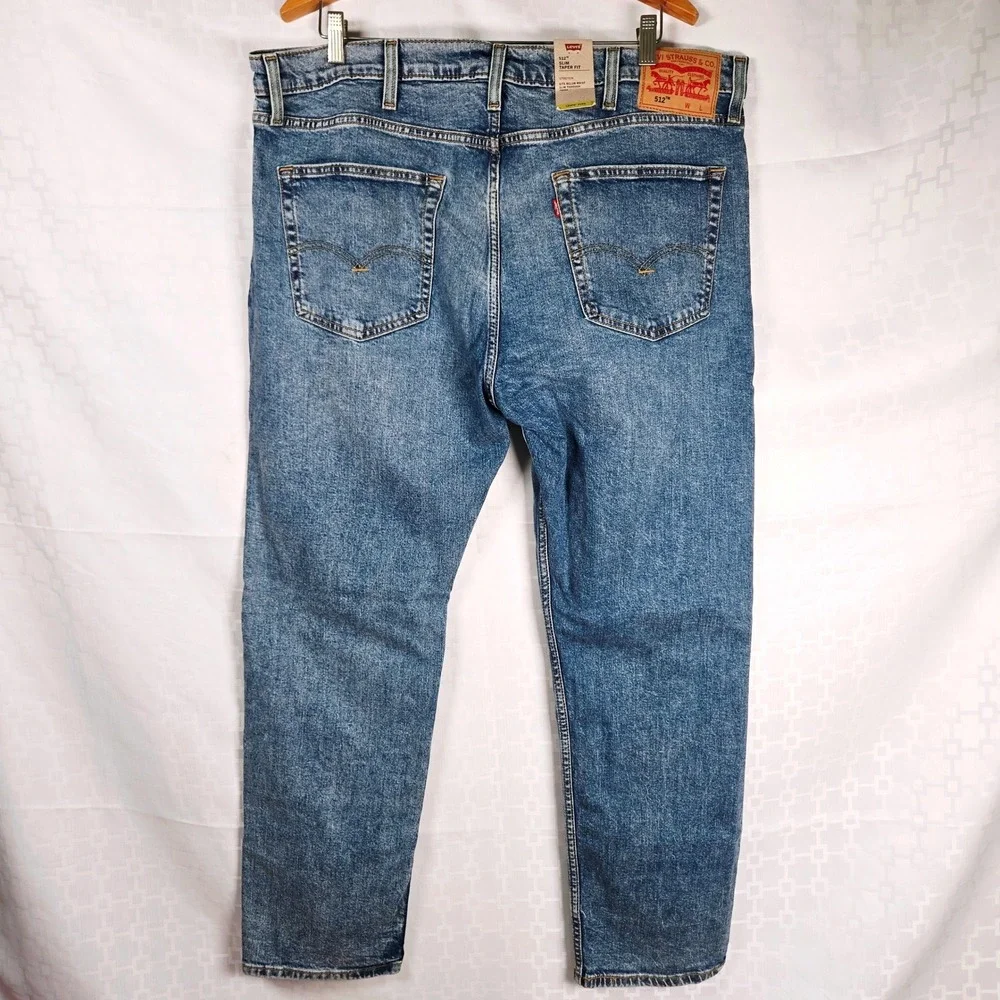 Levis 512 Slim Taper Fit Jeans Mens 40x30 Medium Wash Blue Stretch NWT